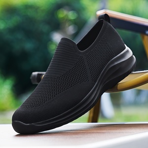 Zapatos de punto de malla para hombre, tallas grandes, sin cordones, transpirables, zapatillas casuales, calzado ligero para el día a día y caminar - Product Image 5