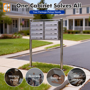 8 मेल भंडारण इकाइयों के साथ मुफ्त स्थायी स्टेनलेस स्टील अपार्टमेंट मेलबॉक्स - Product Image 2