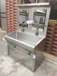 Hochey Medical WB-H2 Modelo Más Vendido <span class=keywords><strong>de</strong></span> Lavabo Doble <span class=keywords><strong>de</strong></span> Acero Inoxidable para Uso Médico con Diseño <span class=keywords><strong>de</strong></span> Respaldo Alto - Product Image 6