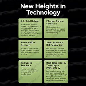 Imprimante 3D de bureau Core-XY multi-couleurs Original Bamboo Lab P1S Combo Automatique Nouvelle Vitesse d'impression rapide <span class=keywords><strong>500</strong></span> <span class=keywords><strong>mm</strong></span>/s avec boîtier fermé et garantie 1 an - Product Image 6