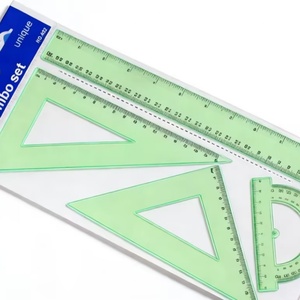 Juego de Reglas de Geometría de Plástico de Calidad Superior, 4 Piezas, Regla Recta y Triángulo - Product Image 4