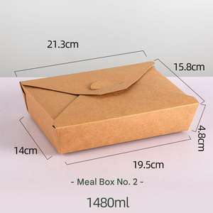 Contenedores de Alimentos de Papel Kraft Ecológicos, Portátiles, Impermeables y Desechables Personalizados para Ensaladas de Frutas, Pollo Frito y Loncheras - Product Image 5