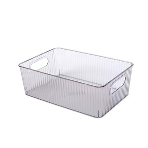 Boîte de rangement transparente en plastique pour cosmétiques, avec poignées, pour organisateur de bureau, panier de rangement pour accessoires de maquillage, 369 - Product Image 1