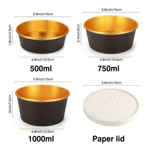 Vente en gros de contenants empilables personnalisés pour le chauffage <span class=keywords><strong>au</strong></span> <span class=keywords><strong>micro</strong></span>-ondes en papier kraft écologique pour la soupe la salade les collations bols alimentaires - Product Image 4