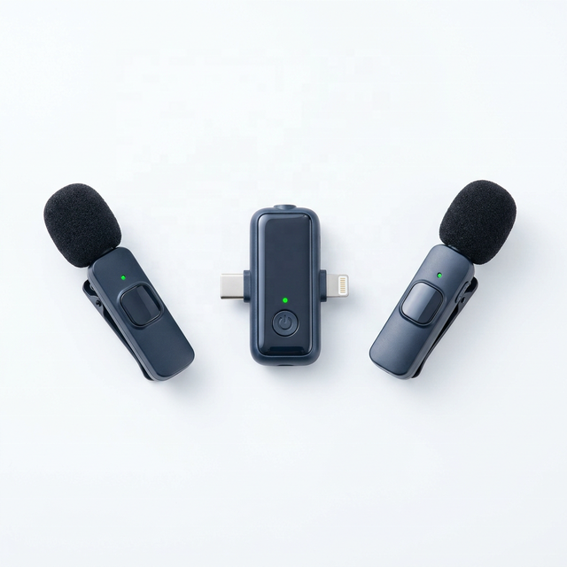 No Adapter Needed 3 in 1 Wireless Lavalier Microphone Dual Lapel Mic Lightning Type C 3.5mm for iPhone Android Camera All Device