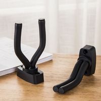 Support de suspension de guitare mural en métal noir facile à installer à vis pour guitares acoustiques et basses