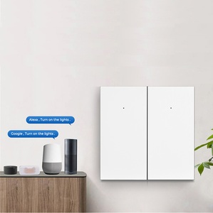 Interruptor de Luz Inteligente WiFi Zigbee Smart Life, Panel de Plástico con Botón, Control Remoto Inalámbrico Móvil para Indicador Azul <span class=keywords><strong>Rojo</strong></span>, Compatible con <span class=keywords><strong>Alexa</strong></span> - Product Image 1