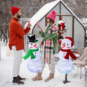 Linda Decoración Navideña de Muñeco de Nieve para Jardín, Material PP, Adornos de Invierno para Césped, para la Temporada Festiva - Product Image 6