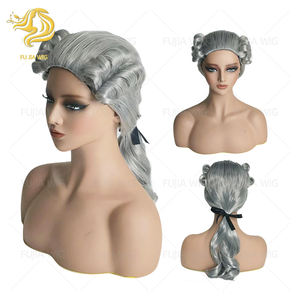 Fujia ad alta temperatura capelli mascherata colonia maschile barocco Cosplay avvocato giudice <span class=keywords><strong>parrucca</strong></span> in fibra chimica - Product Image 2