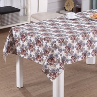Nappe en PVC tissée à imprimé floral RNPT avec support thermorésistant, anti-taches et imperméable, luxe R025