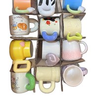Mug en céramique tendance et créatif, style dessin animé, boîte mystère, pour le bureau, tasse à eau