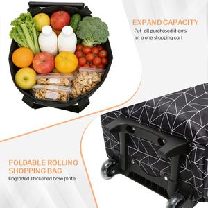 New High Quality Light Weight Foldable Two Wheel Trolley Shopping Cart <b>Cooler</b> Bag Zipper Closure PP Webbing Handle Polyester - Product Image 6