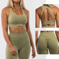 Lcool Low Moq Nieuwe Sexy Open Rug Sportbeha En Zachte Sport Scrunch Butt Lift Leggings Naadloze Yoga Set
