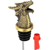 Tête d'animal 3D 2-en-1, verseur à vin en forme de dragon pour bar, accessoires pour la maison, cadeau - Verseur à vin pour bouteille de vin, cadeau d'anniversaire pour petit ami