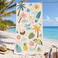 Premium 100% Cotton Terry Cabana Beach Towel Wholesale Custom Logo Digital Print Oversized Absorbent Soft for Resort Hotel Pool