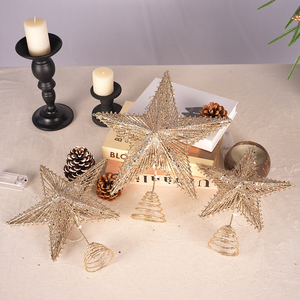 Étoile de Noël pour le sommet de l'arbre, étoile à cinq branches, décorations lumineuses suspendues - Product Image 5
