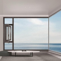 Ventanas Abatibles de Aluminio Modernas para Casa o Villa, con Persianas, Doble Vidrio Templado, Insonorizadas, para Baño, Venta al Por Mayor