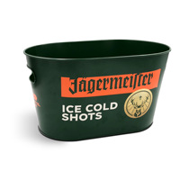 Seau à glace en fer galvanisé personnalisé pas cher, étanche, de forme ovale, idéal pour pique-nique, restaurant, refroidisseur à vin, antirouille, avec poignée creuse