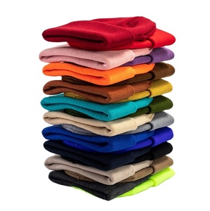 Bonnet d'hiver unisexe uni de haute qualité pour le ski, brodé, avec logo personnalisé, en acrylique tricoté, en stock, vente en gros - Product Image 2