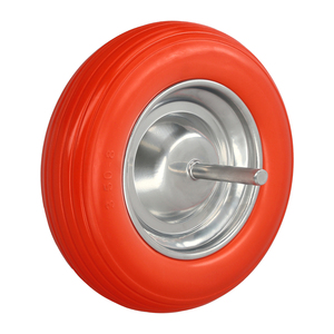 Ruota per carriola da giardino a struttura solida con cerchio in acciaio zincato "Plus" Arancione - Product Image 1