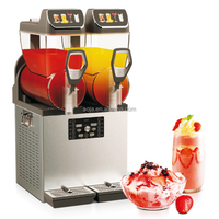 Machine à slush commerciale, équipement à slush pour jus et thé, machine à glace pilée avec 2 réservoirs distributeurs de boissons pour restaurant et bar 15L*2