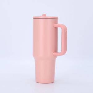 Gobelet isotherme de voyage 40oz pour voiture H5.0 avec poignée, couvercle, paille et base antidérapante, OEM ODM, couleur personnalisée - Product Image 6