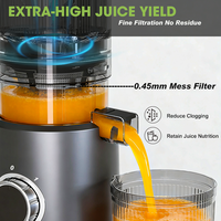 Extracteur de jus masticateur à large goulotte de 126 mm pour fruits, best-seller, prix d'usine