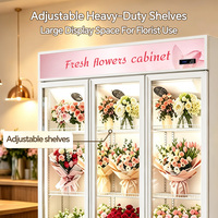 Réfrigérateur vitrine transparente anti-givre BoJin 2/3 portes pour fleuriste - Armoire commerciale sans drainage