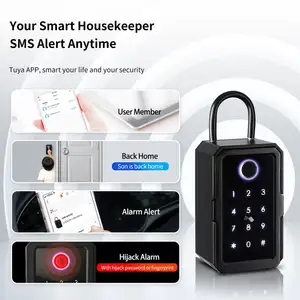 Zemismart Outdoor Waterproof Bluetooth Smart Key Box Wall-Mounted Key Safe Fingerprint IC Cards Password Unlock Smart Life Home