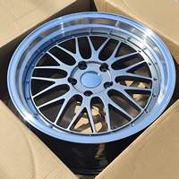 Jantes en alliage rétro à profil profond, design riveté, style tuner classique, jantes de voiture modifiées, peinture personnalisée, 5 trous, course urbaine, automobile