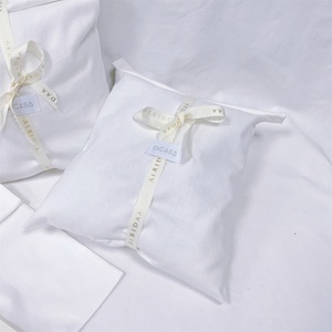 BSCI Logo personnalisé impression luxe sergé coton tissu enveloppe sac à main sac d'emballage avec <span class=keywords><strong>cravate</strong></span> <span class=keywords><strong>costume</strong></span> vêtements poussière coton <span class=keywords><strong>pochette</strong></span> à rabat - Product Image 3