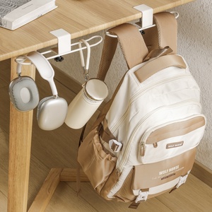 <b>Space</b> <b>Saving</b> <b>Desk</b> Edge Hook Clip on Table Side Bag Hanger Heavy Duty No Drill for Backpack Purse Towel at Home Office School - Product Image 6
