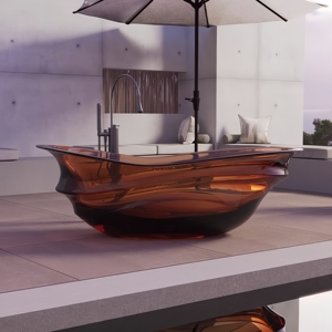 Vasca da Bagno Freestanding in Resina Trasparente di Design Unico, Vasca in Resina Cristallina Colorata di Grandi Dimensioni - Product Image 3