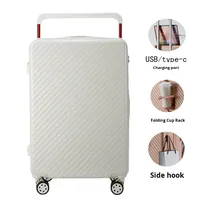 Valise à roulettes en néoprène de 20 pouces Roues pivotantes étanches Voyage étudiant élégant avec fermeture à glissière de 24 pouces Résistant aux chocs