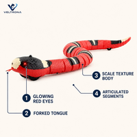 Serpent jouet électrique réaliste, serpent robot rampant avec des yeux lumineux, rechargeable par USB pour les enfants, jeu interactif