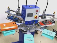 Imprimante rotative à écran sérigraphique 2 couleurs avec four de séchage pour l'impression sur t-shirts, sacs cadeaux et sacs non tissés