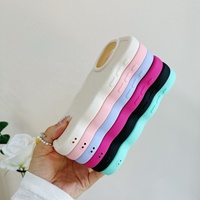 Pour Samsung S25Ultra A36 A56 A26 TPU vague couverture de téléphone pour iPhone 17 16 15 14 13 12 11 Pro Max luxe couleur unie coque de téléphone souple