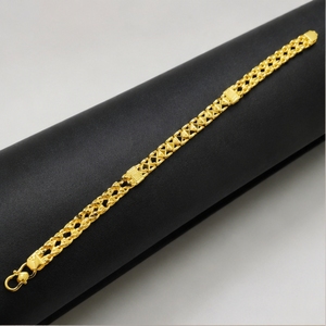 22K Gold Designer Link Bracelet <b>for</b> <b>Men</b> and Women Traditional Pattern Adjustable Luxury Hand Jewelry Gift Collection - Product Image 4