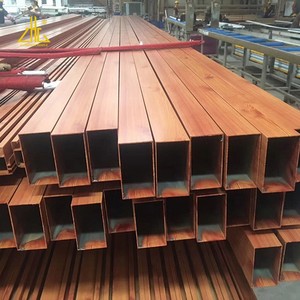 Hồ Sơ nhôm hạt gỗ hiện đại, sơn tĩnh điện ống nhôm vuông liền mạch, ép đùn nhôm công nghiệp - Product Image 3