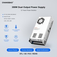 Alimentation électrique à double sortie 350W 5V 12V 15V 24V ±12V ±15V ±24V Deux sorties indépendantes Alimentation à découpage AC/DC double 350W