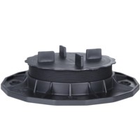 Support de terrasse extérieur en plastique réglable pour poutre, socle de support de plancher noir, garantie 1 an