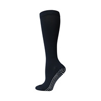 Chaussettes de sport antidérapantes en silicone à points, compression de grade 2, tube long, personnalisées, pour yoga et activités intérieures