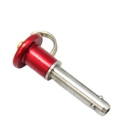 Manufacturer Custom CNC Machined Ball Lock Pins Red Anodized Shoulder Aluminum Quick Release Pin