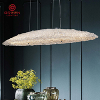 Lampu gantung LED mewah Modern, lampu liontin untuk ruang makan, Vila, dengan Remote Control untuk dekorasi mewah kontemporer
