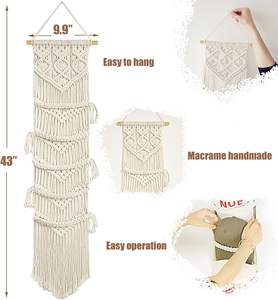 <span class=keywords><strong>Porte</strong></span>-casquettes en macramé fait main, style bohème, organisateur de chapeaux, support pour casquettes de baseball, support pour chapeaux, présentoir pour chapeaux, décoration murale ou de <span class=keywords><strong>porte</strong></span> - Product Image 6