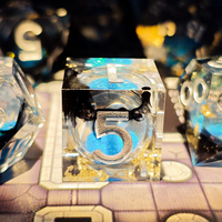 Nouvelle Tendance 2026 : Ensemble de dés polyédriques en résine à noyau liquide, bleus, à bords vifs, pour TRPG, Dungeons & Dragons et jeux de table