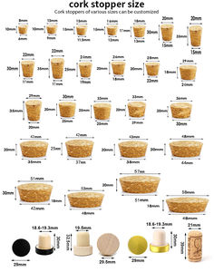 Tapón de botella de vidrio de corcho personalizado al por mayor de fábrica TIANLEI, tapa de madera de Perfume, tapas de tapón de tarro de vino, cierres de botella - Product Image 2