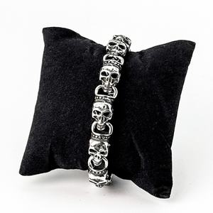 <b>Mens</b> Stainless Steel Cuban Link Bracelet Heavy Duty Black Oxidized Retro Gothic Punk Biker Style Jewelry Adjustable for <b>Men</b> - Product Image 6