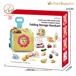 Supermercato Shopping <span class=keywords><strong>Play</strong></span> House giocattoli da cucina per bambini nuovo pieghevole in plastica carretto a mano deformazione per finta gioco e scuola materna - Product Image 6