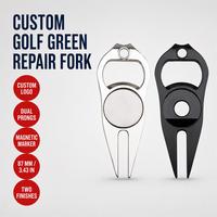 Fourche de réparation de green de golf personnalisée avec marqueur de balle magnétique pour accessoires de parcours de golf